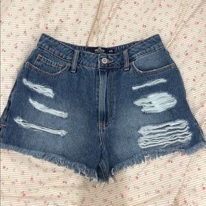 Hollister Blue Distressed Jean Shorts
